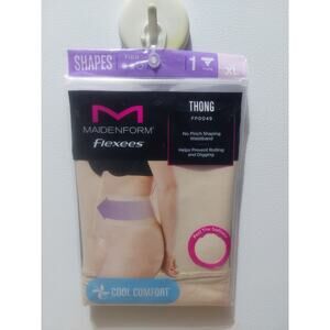 Maidenform Flexees Women's Tame Your Tummy Nude Lace Shaping Thong Sz XL New
